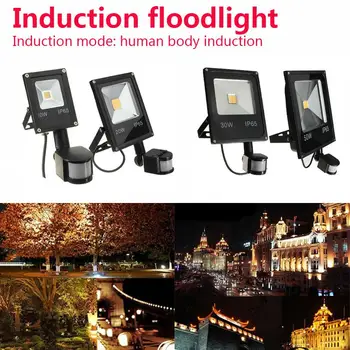 

LED Flood Lamp Garden Lamp LED Flood Light Eco-Friendly Durable Motion Sensor 10W AC85-265V Light-Controlled Home Outdoor