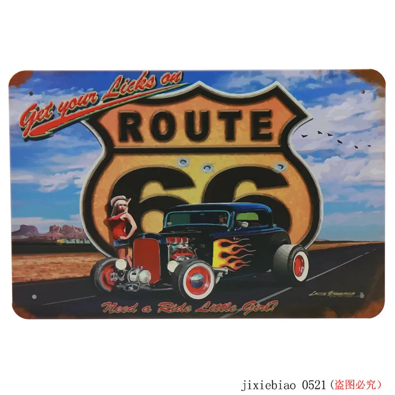 Винтажный US Route 66 знак металлические таблички Искусство Декор стены оловянные знаки плакат искусство железные пластины ретро-наклейки стиль живопись 30X20 см H19