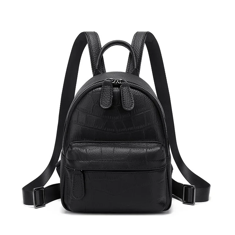 

2020 New Women's Bag Backpack Crocodile Pattern Fashion Mini Bag Cow Leather Backpack