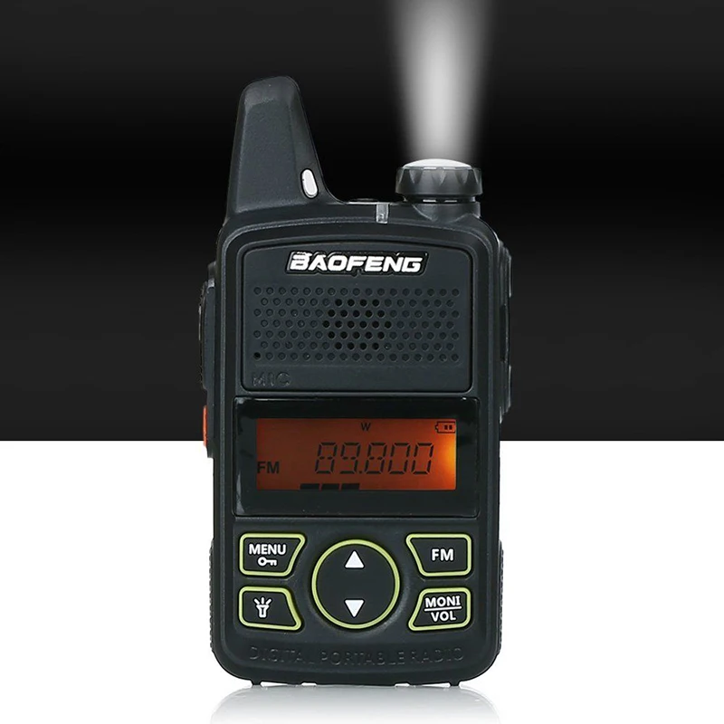 2 × 2-Way радио BF-T1 Walkie Talkie Mini Long Range FM UHF 400-470MHz US EU штекер приемный ток: ≤380m A