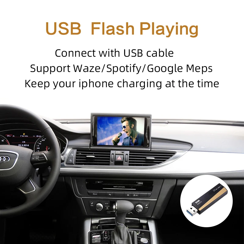  2020 Wireless Apple CarPlay for Audi A1 A3 A4 A5 A6 A7 A8 Q2 Q3 Q5 Q7 MMI Car Play Android Auto Mir