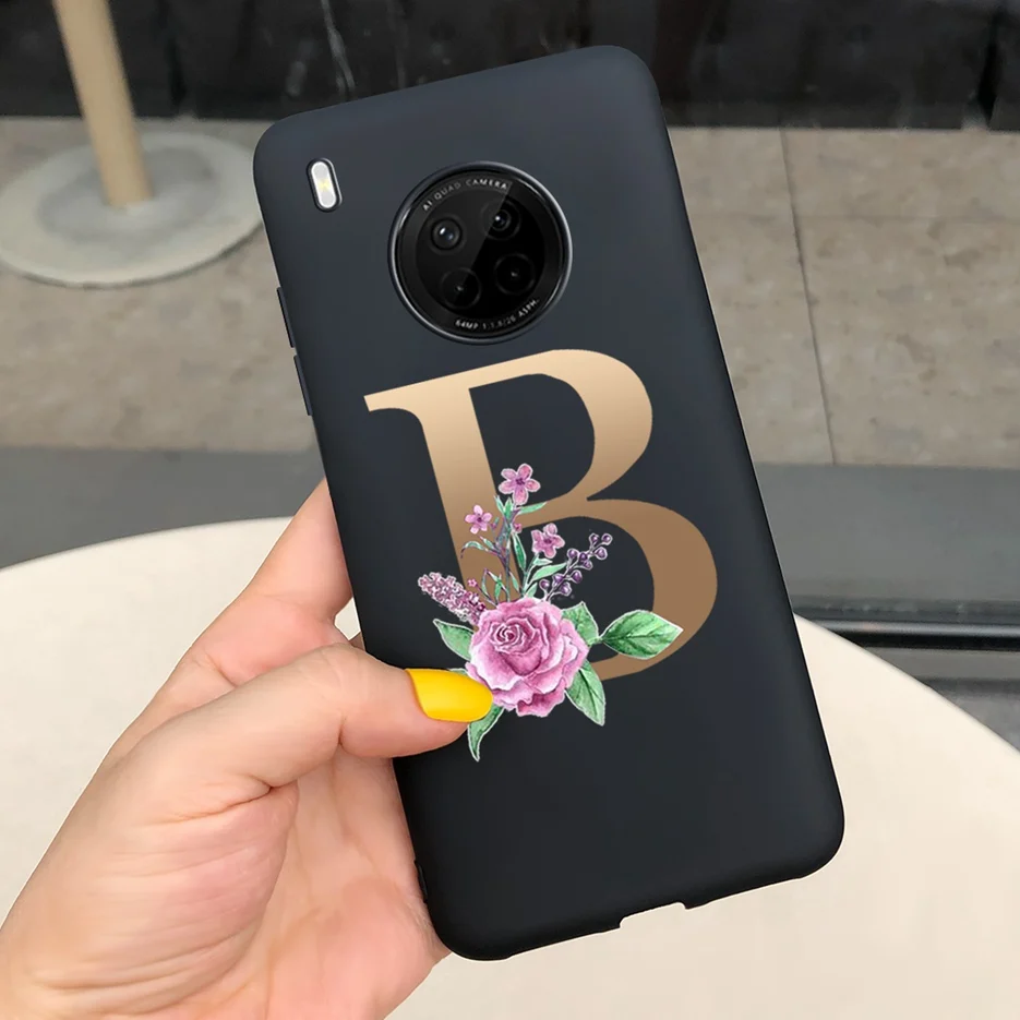 Cute Soft TPU Shockproof Phone Bumper Case with 26 Letters Design