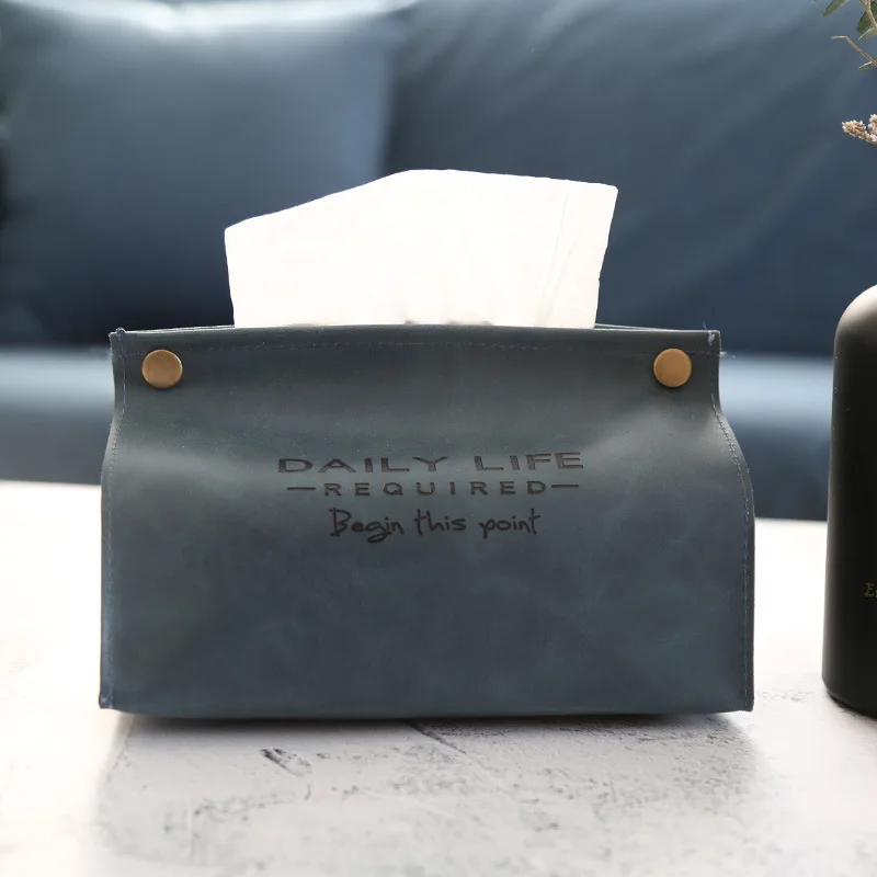 

Tissue Napkin Holder Ins Nordic Leather Paper Box Tissue Dispenser Holder Box For Office Home Decoration ,Simple,1pcs
