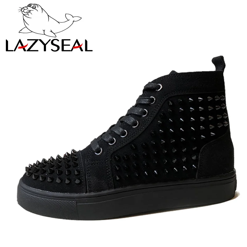 LazySeal обувь со стразами; женские ботильоны; женские повседневные кроссовки на плоской подошве со шнуровкой и круглым носком; женская обувь - Цвет: Black