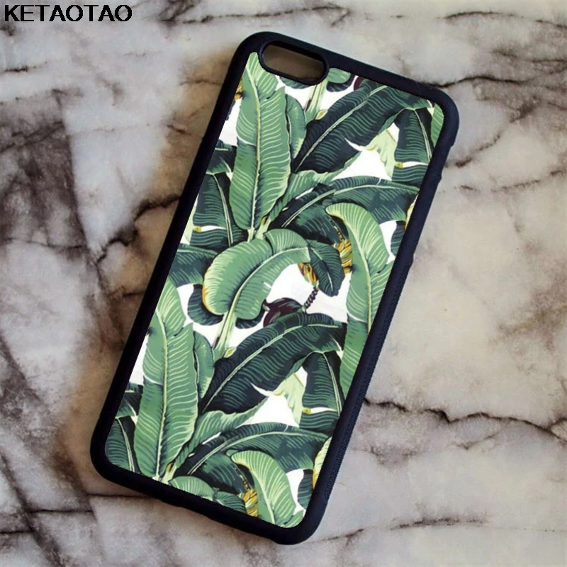 Черный KETAOTAO Weeds leaves Green leaf Phone Cases for iPhone 4S SE 5C 5S 6S 7 8 Plus X XS XR 11 Pro Case Soft TPU Rubber Silicone - Цвет: Черный