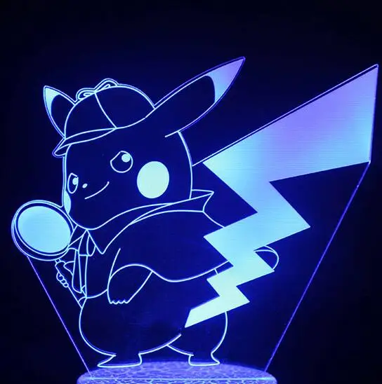 Покемон го фигурка 3D LEDRGB лампа Пикачу Eevee черепаха птица огонь Дракон Pokeball мяч Bulbasaur Bay ролевой Подарочный ночник