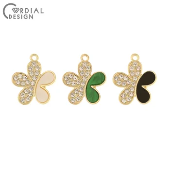 

Cordial Design 50Pcs 20*23MM Jewelry Accessories/Earrings Connectors/Rhinestone Pendant/Flower Shape/Hand Made/DIY Making/Charms