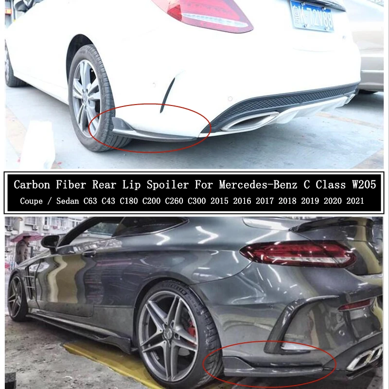 For Mercedes Benz C Class W5 Coupe Sedan C180 C0 C260 C300 15 21 Rear Lip Spoiler Carbon Fiber Bumper Diffuser Spoilers Bumpers Aliexpress