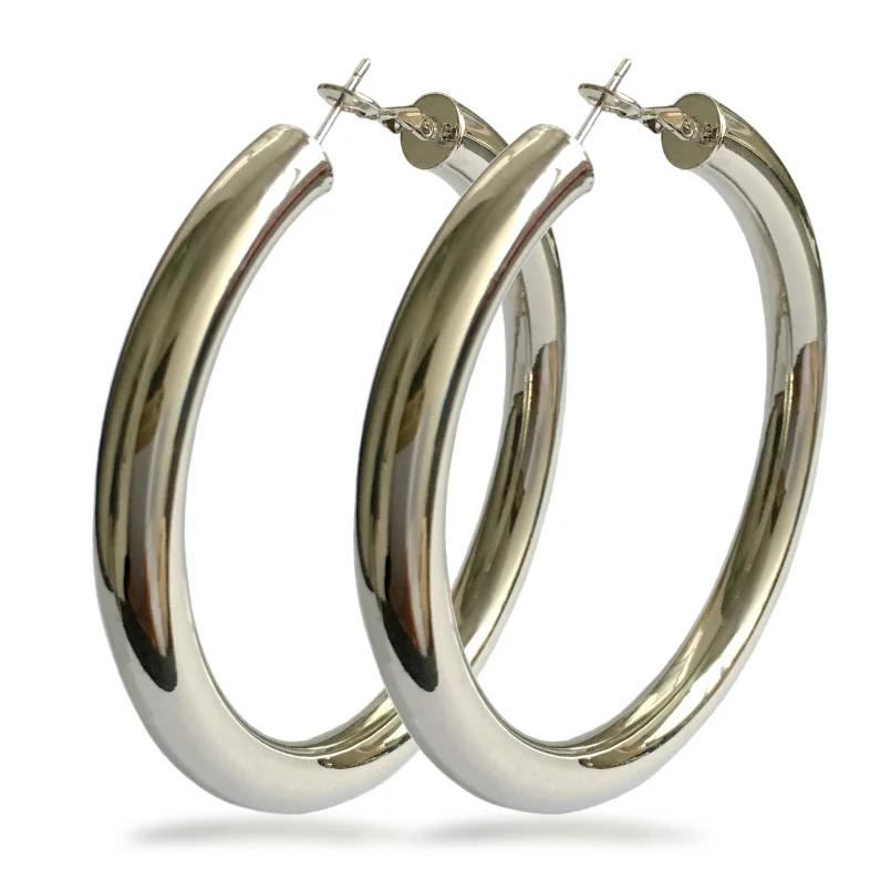 770 Silver Earrings MANILAI Punk Alloy Torque Choker Necklaces For Women Maxi Jewelry Africa Big Collar Statement Necklace Boho Collier Femme - Metal Color: 770 Silver Earrings