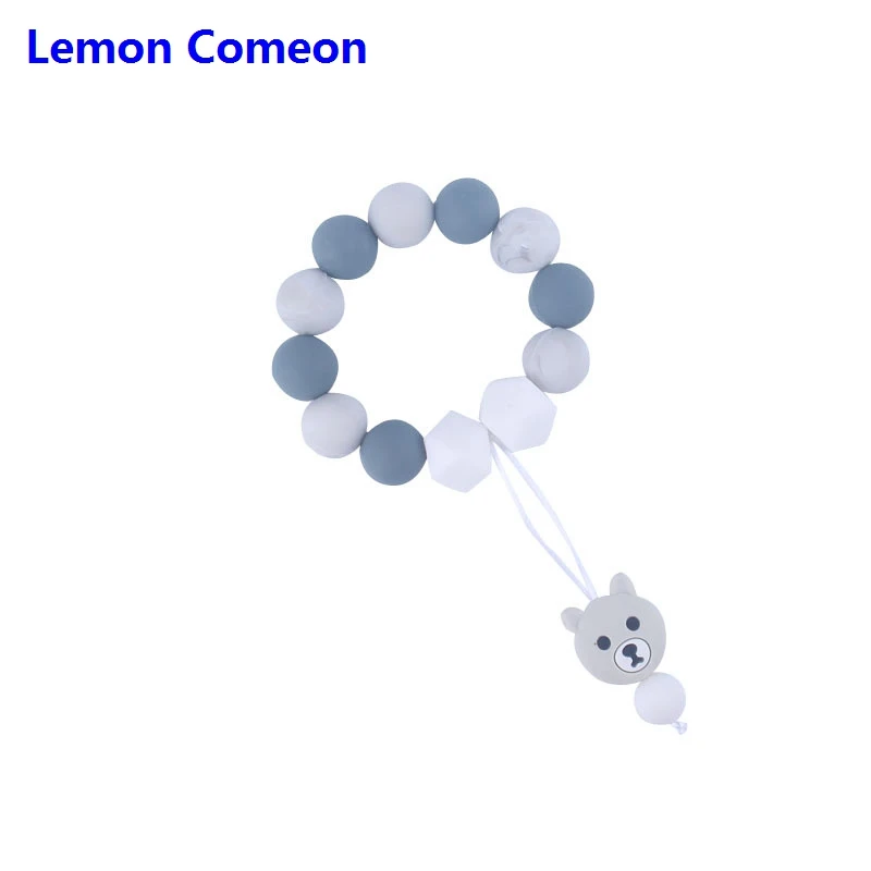 Lemon Comeon 1 шт. силиконовые для браслетов, детских прорезывателей с медведем силиконовые бусины BPA свободное вскармливание Прорезыватель игрушки для коляски для младенцев зубов