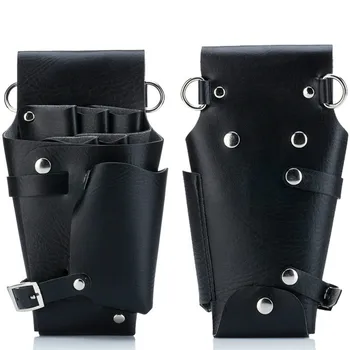 

Black Waist Pack Practical Salon Case Hair Scissor Bag Solid Holder Pouch Barber Professional PU Leather Hairdressing Tools