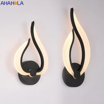 

Iron Acrylic Modern Sconce Led Wall Lighting Bathroom Bedside Indoor Lighting Black White Bedroom Lamp Applique Murale Luminaire