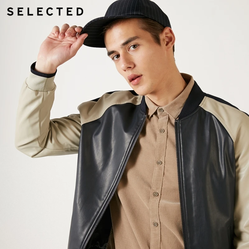 

SELECTED Men's Baseball Collar Contrasting Splice Coated Jacket S|4191P3507