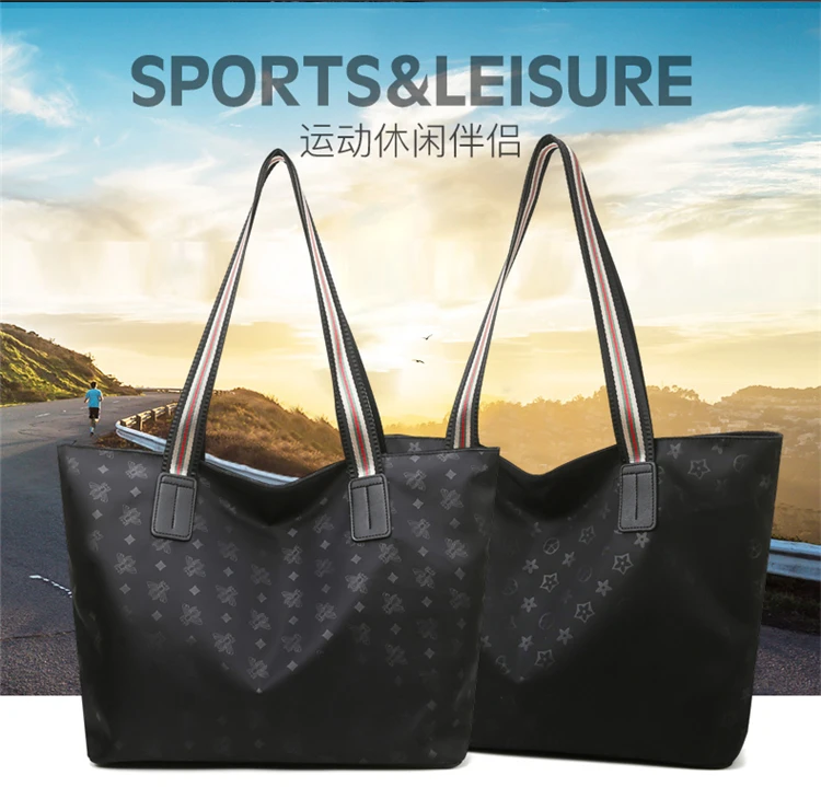 New simple canvas bag commuter shoulder diagonal bag waterproof Oxford cloth nylon handbag large capacity tote bag handbag