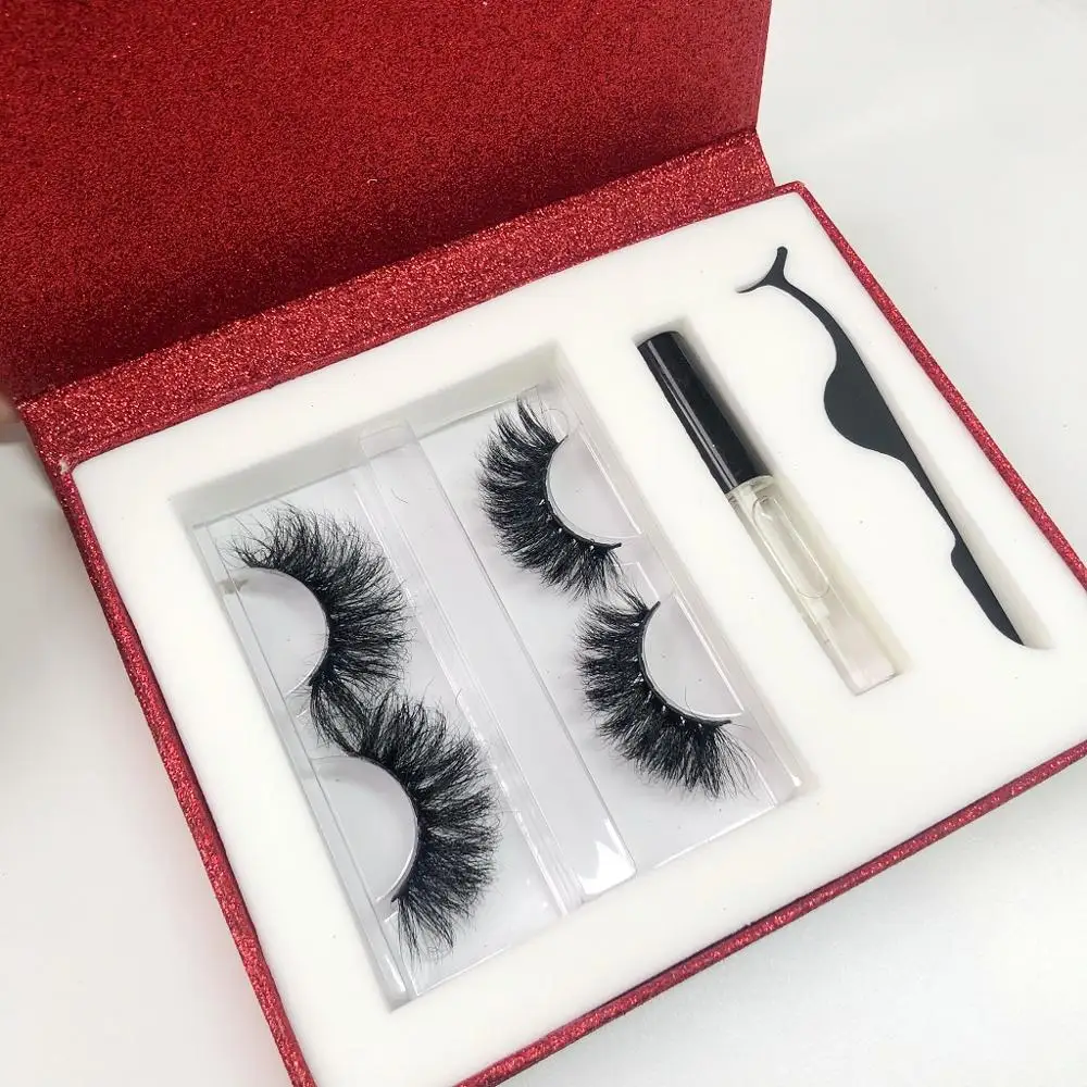 

Wholesale Mink Lashes Book Dramatic Fluffy 5D 25mm FalseEyelashes Vendor Gift Box Tweezer Glue Lash Set Private Label Custom Box