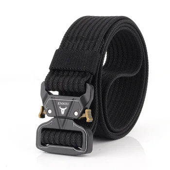 

Buckle nylon men's thick canvas belt Outdoor tactical belt trousers versatile military training lengthened