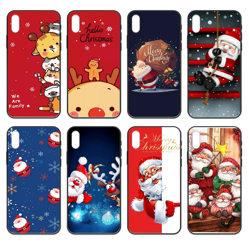 Счастливого Рождества Мультфильм Санта телефон чехол Корпус для iphone 4 4s 5 5S SE 5C 6 6S 7