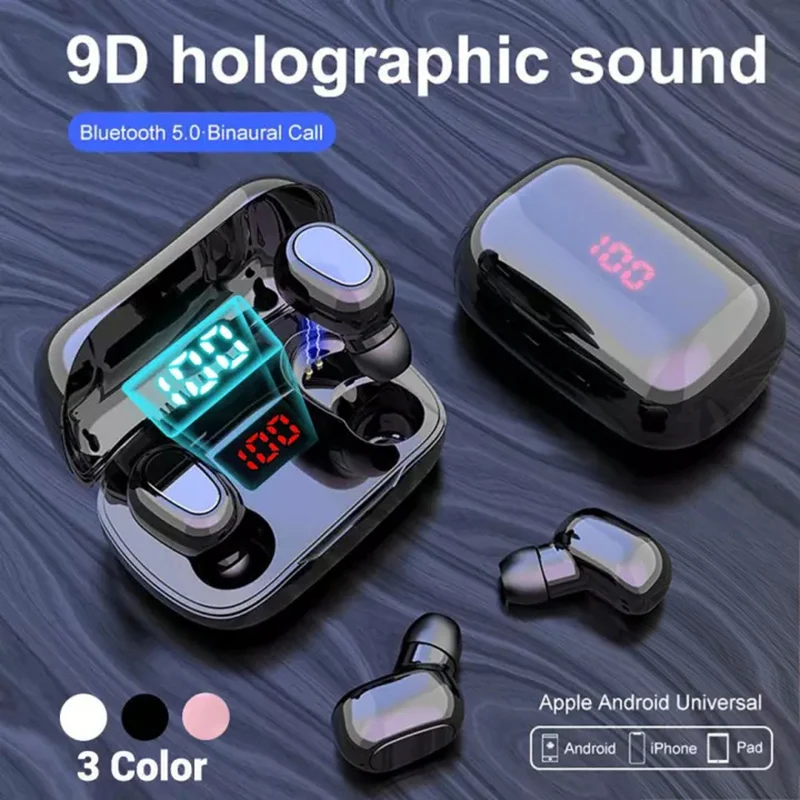 

TWS L21 Pro True Wireless Bluetooth Earphones LED Display IPX7 Waterproof Portable Sport 3D Stereo HIFI Wireless Earbuds Headset