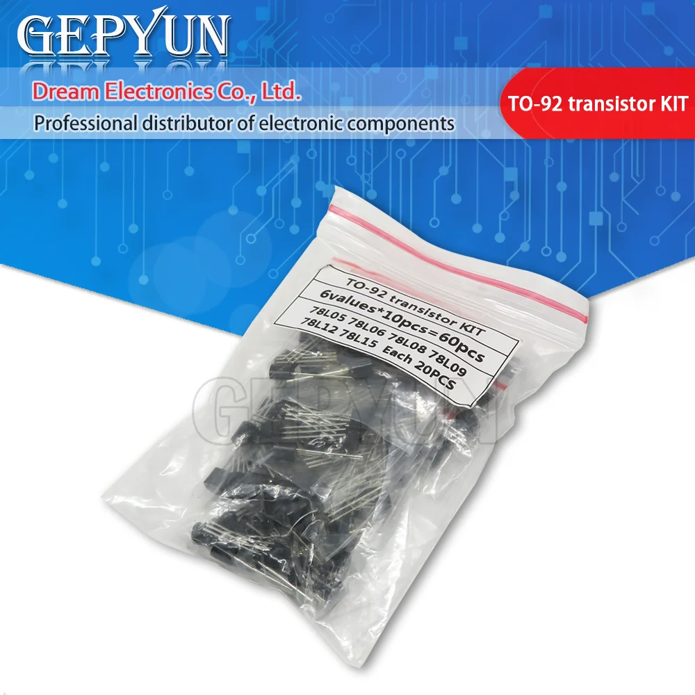 20PCSX6values=120pcs 78L05 78L06 78L08 78L09 78L12 78L15 TO-92 TO92 Transistor package Assorted Kit new | Электронные компоненты