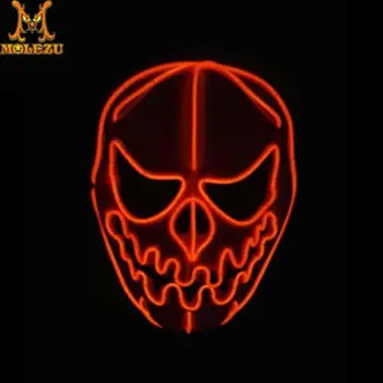 

Molezu Halloween pumpkin head LED cold light line luminous Mask Party Costume Mask horror Carnival Cosplay party props