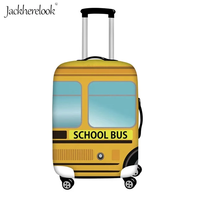 Jackherelook хиппи автобус дизайн Дорожный чемодан защитный чехол Защита от пыли/воды багажная сумка лист 3D школьный автобус багажная сумка чехол - Цвет: HN1121