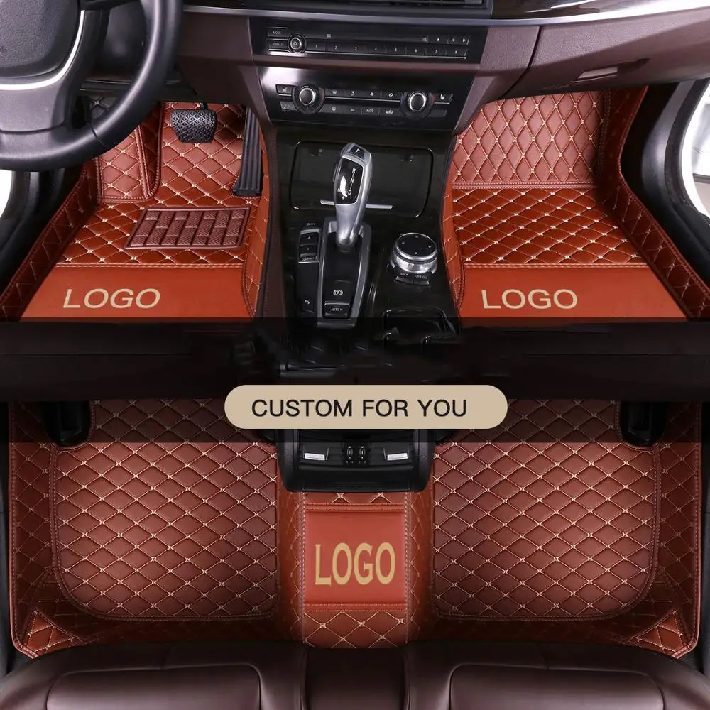 

Custom car logo car floor mats for Peugeot 206 207 207CC 301 307 307CC 308 308CC 308S 308SW Waterproof leather Anti-slip carpet