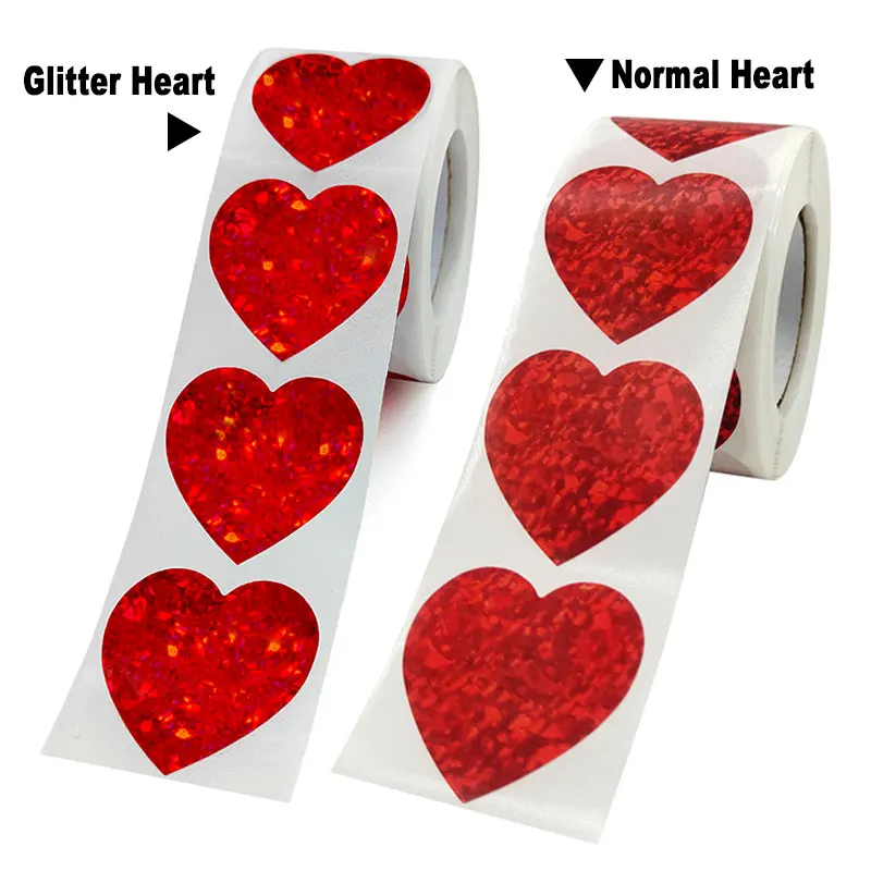 

500Pcs Roll 3.8cm Love Heat Shape Adhesive Stationery Sticker Label Envelope Sealing Children Kids Holiday DIY Decoration Decals