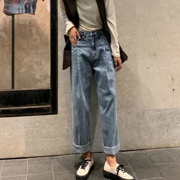 

GUUZYUVIZ Wide Leg Jeans Woman High Waist Jeans Vintage Boyfriend Jeans For Women Plus Size Denim Pants Ladies Casual Jean Femme