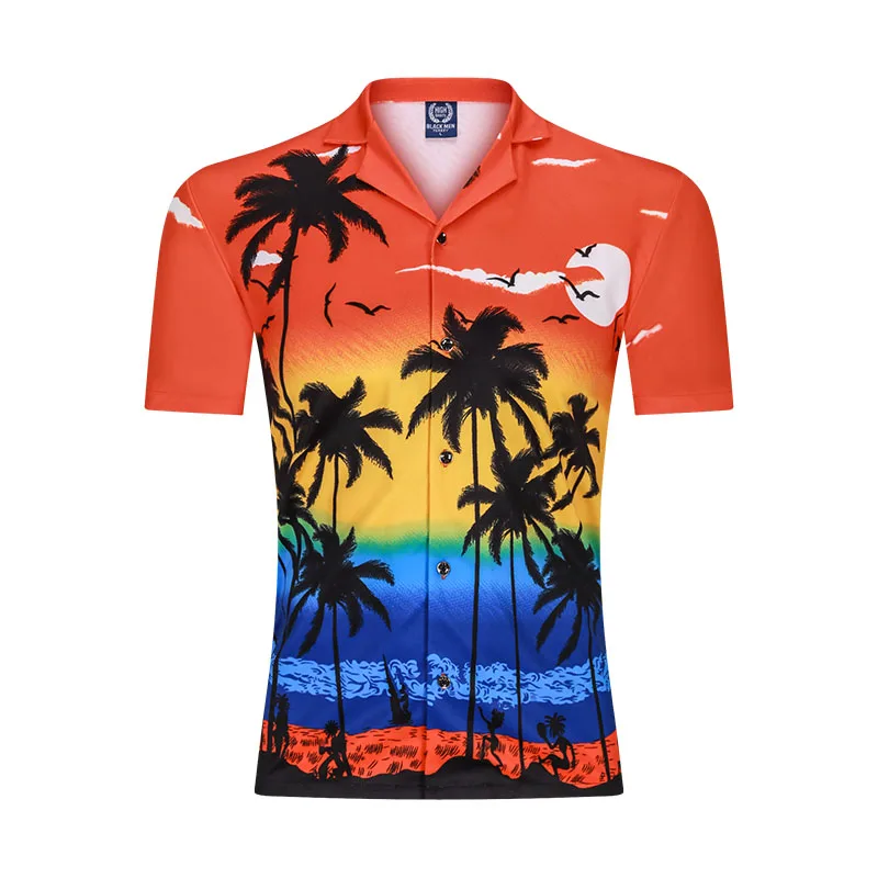 New 3D Men Beach Casual Shirt Printed Summer Short Sleeve Loose Streetwear Fashion Gym Sportwear Hip Hop Camisa Male Blouse 2020