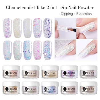 

UR SUGAR 5ml Chameleon 2 in 1 Dip Nail Powder Dipping System Acrylic Powder Glitter Extension Builder Nail Gel UV Polish