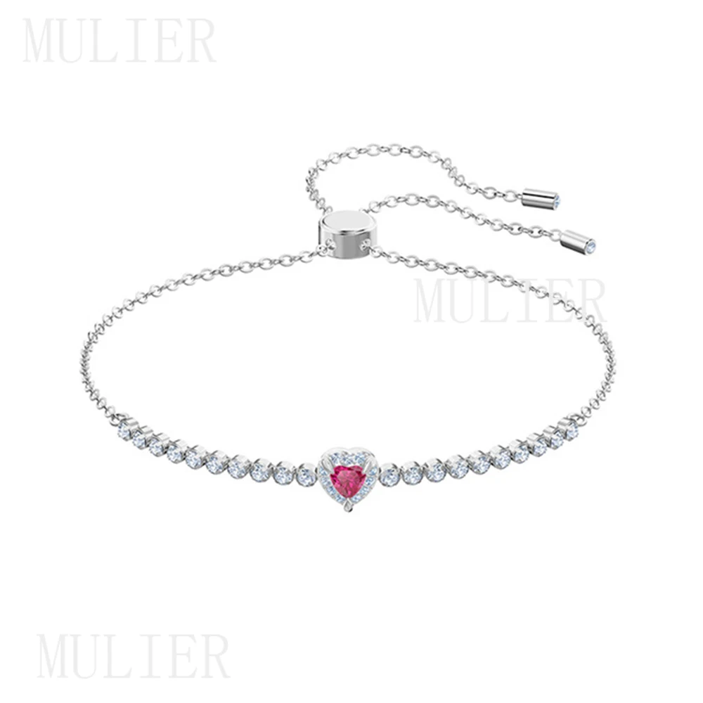 MULIER,, высокое качество, SWA, изысканный браслет в форме сердца, Женская цепочка на ключицу, модный дизайн, подарок, очаровательный браслет
