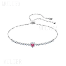 MULIER,, высокое качество, SWA, изысканный браслет в форме сердца, Женская цепочка на ключицу, модный дизайн, подарок, очаровательный браслет