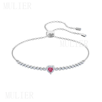 

MULIER 2019 High-quality SWA new exquisite heart-shaped Bracelet women's clavicle chain fashion design gift Charm Bracelet