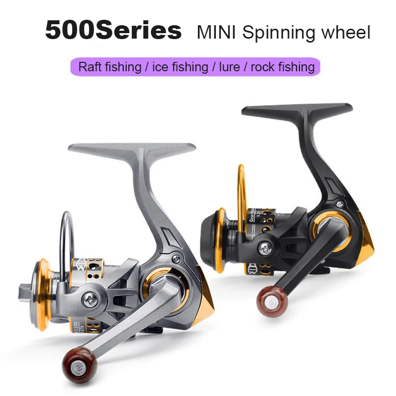 

500 Series Mini Fishing Reel Full Metal Wire Cup 5Kg Max Drag 5.2:1 Non-gap Spinning Wheel Suitable for Raft Fishing and Lure