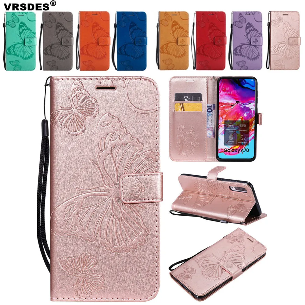Роскошный кожаный чехол-бумажник с откидной крышкой для Samsung Galaxy M30 M20 M10 A70 A60 A50 A40