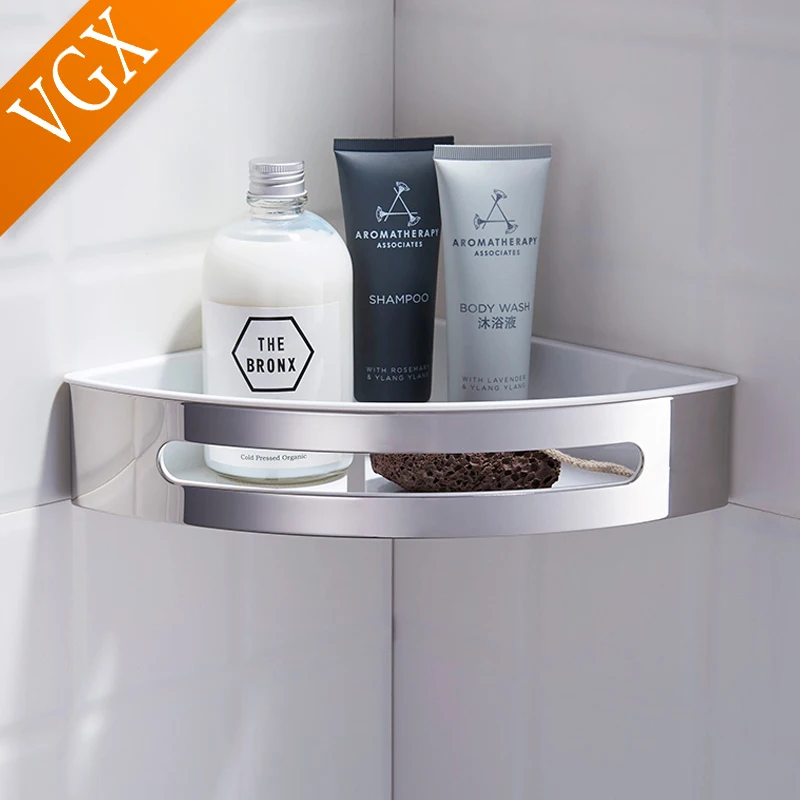 BAORELST Mensola Angolare Per Doccia Cromata | Ripiano Da Parete In Acciaio Inox SUS 304, Organizzatore Da Bagno, Porta Shampoo, Resistente E Antiruggine