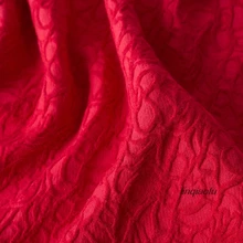 Шерстяная жаккардовая ткань с цветами, Высококачественная большая красная Праздничная детская одежда из хлопка, Высококачественная льняная ткань