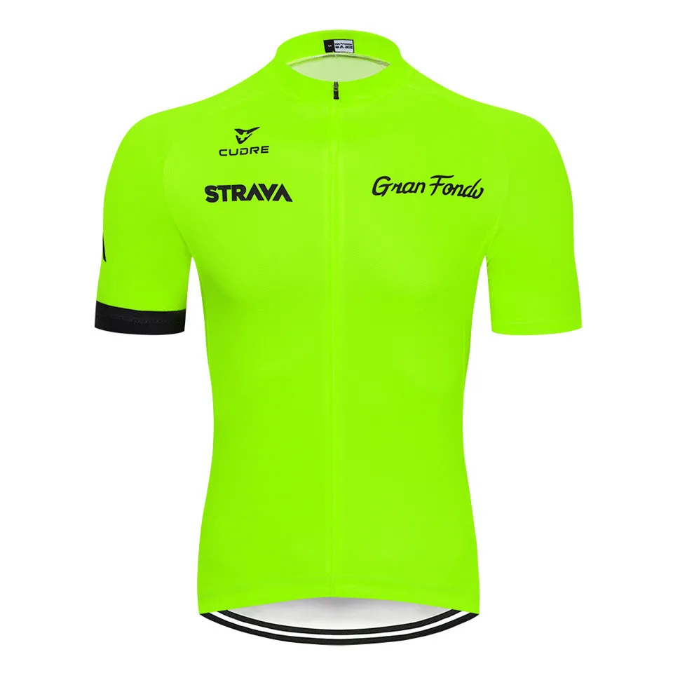 2020 STRAVA Pro Team verano ciclismo Jersey conjunto bicicleta ropa transpirable camisa de manga corta para hombres pantalones cortos para bicicleta 19D Gel pad