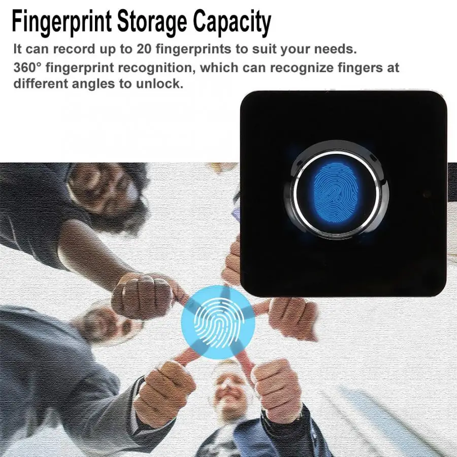 ABS Semiconductor Smart Fingerprint Unlock Keyless Security Anti-Theft Padlock USB Rechargeable for Wardrobe Cabinet Box