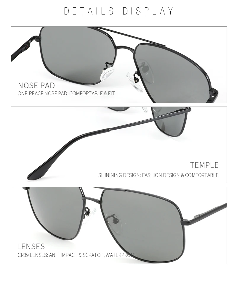 ZENOTTIC Men's Polarized UV 400 Protection Pilot Sunglasses Cool Driving Sun Glasses Fashion Brand Designer Eyewear Accessories