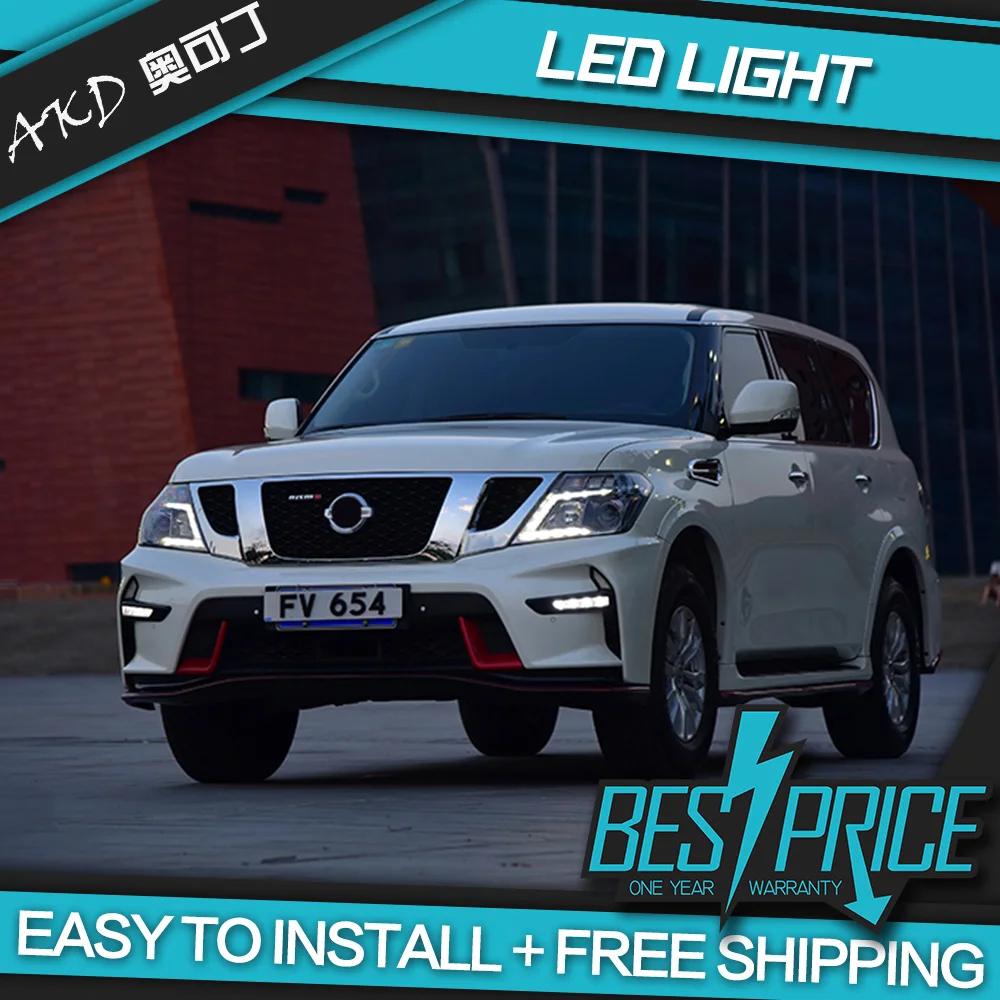 AKD Автомобильные фары для стайлинга Nissan патруль Y62 2010 2018 светодиодсветодиодный