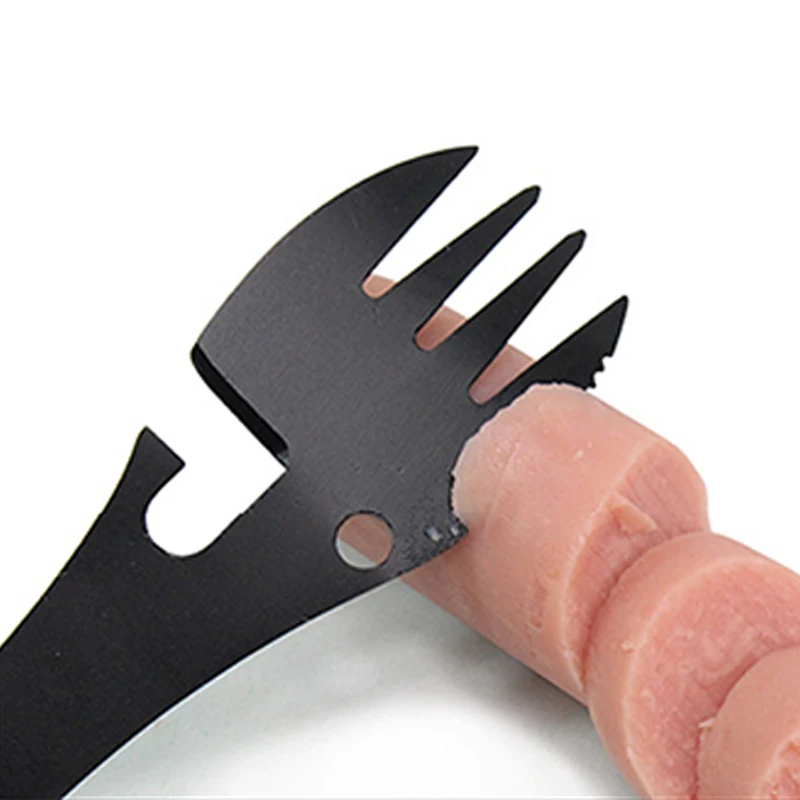 5 в 1 Многофункциональный нож открытый инструмент из нержавеющей стали для кемпинга набор для выживания практичная Вилка Нож Ложка Бутылка Консервный нож