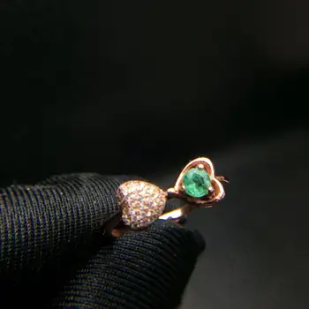 

925 silver inlaid natural emerald bow ladies ring fashionable and chic girlfriend gift natural stone ring alianas de namoro