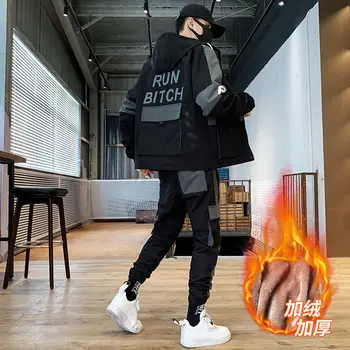 

Autumn and winter men's wear large casual sports suit boys' clothing trend loose Hong Kong style work coat male teenagers