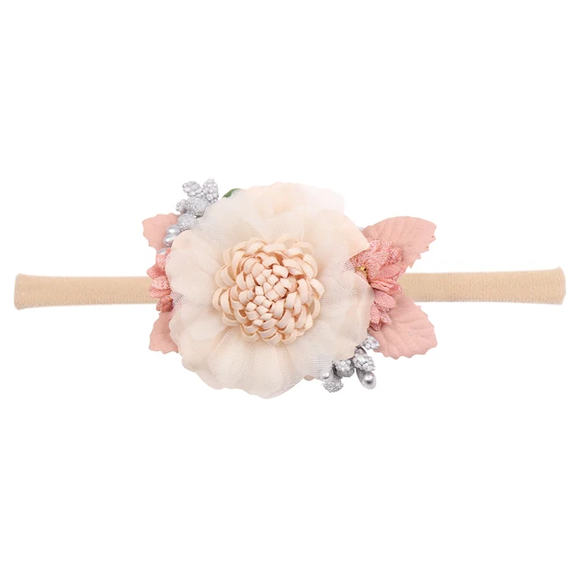 Fashion Florals Flower Headband Newborn Baby Elastic Princess Hairbands Child Kids Pearl Fresh Style Cute Headwear Gifts 29