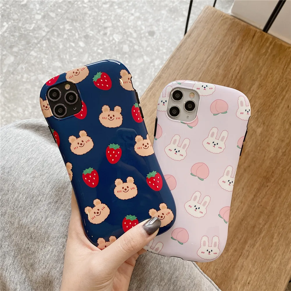 ORYKSZ 3D милый клубничный IMD силиконовый чехол для телефона iPhone 11 Pro MAX X XS XR 7 8 plus