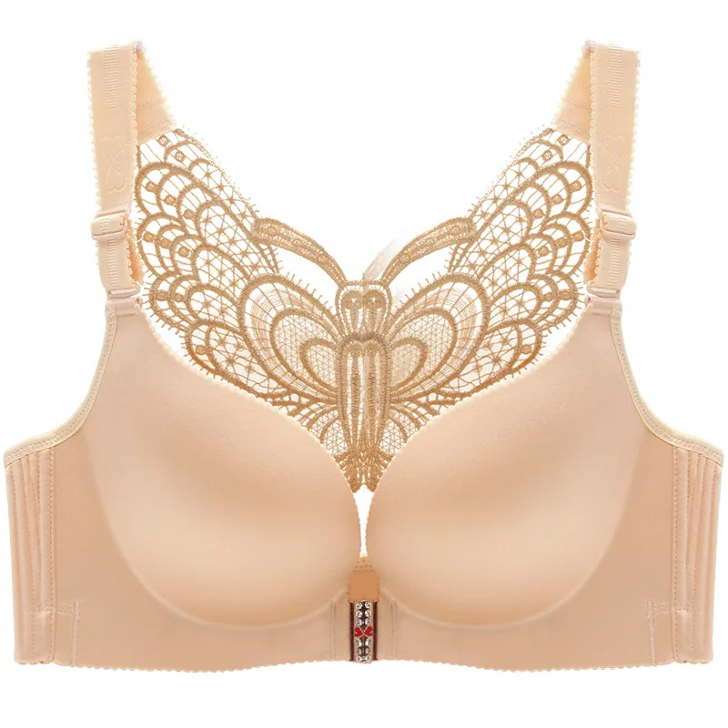 

Unlined Women Bra Plus Size Seamless Bralette Push Up Bras 44 46 48 50 C / D Large Cup Brassiere