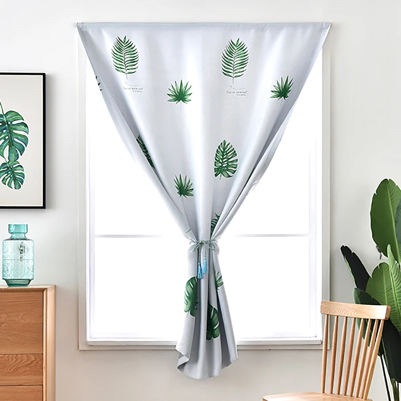 Velcro Blackout Curtains Punchfree Easy Install Short Curtains Green