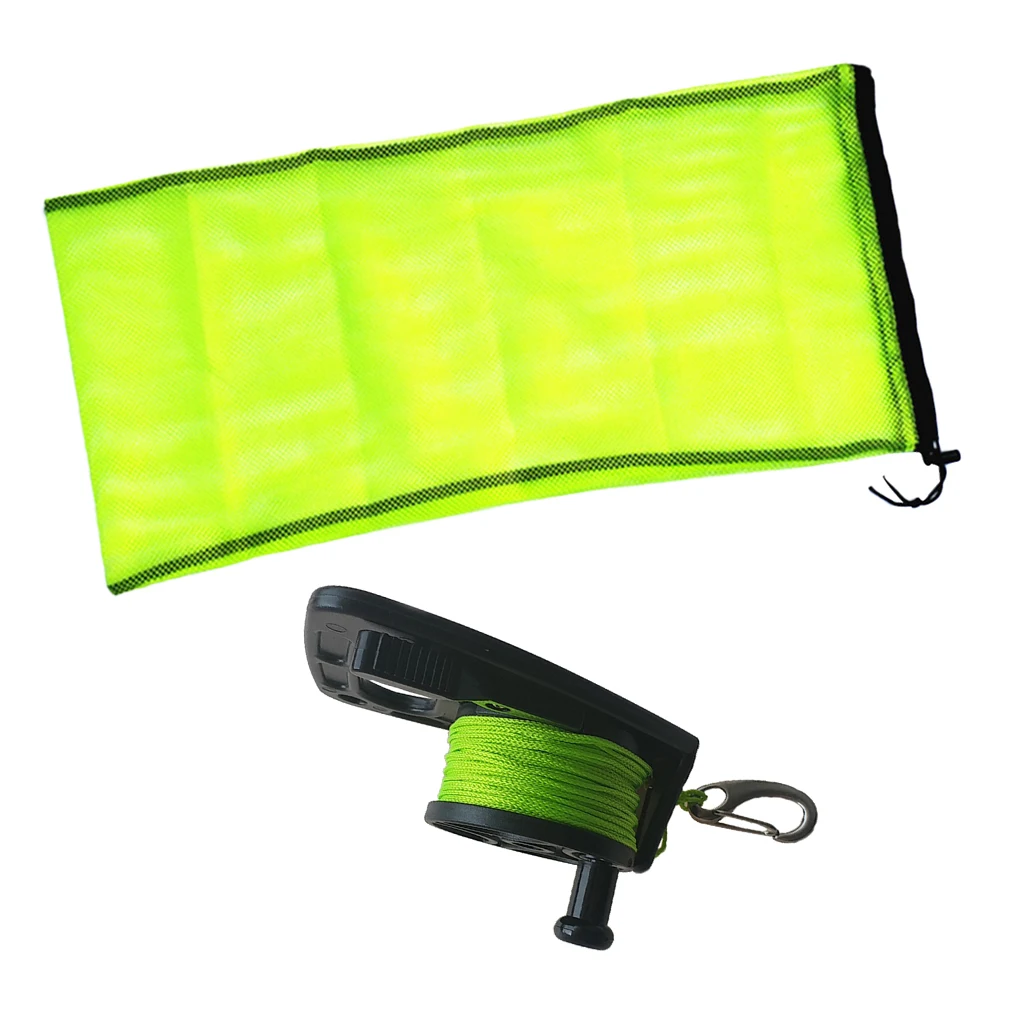 

Wreck Cave Diving & Mesh Drawstring Pouch, SMB Dive Reel Set & Snorkeling Drawstring Bag