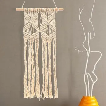 

100x35cm Handcraft Woven Knitted Macrame Wall Hanging Art Tapestry Living Room Bedroom Office Wedding Ornament Home Decor